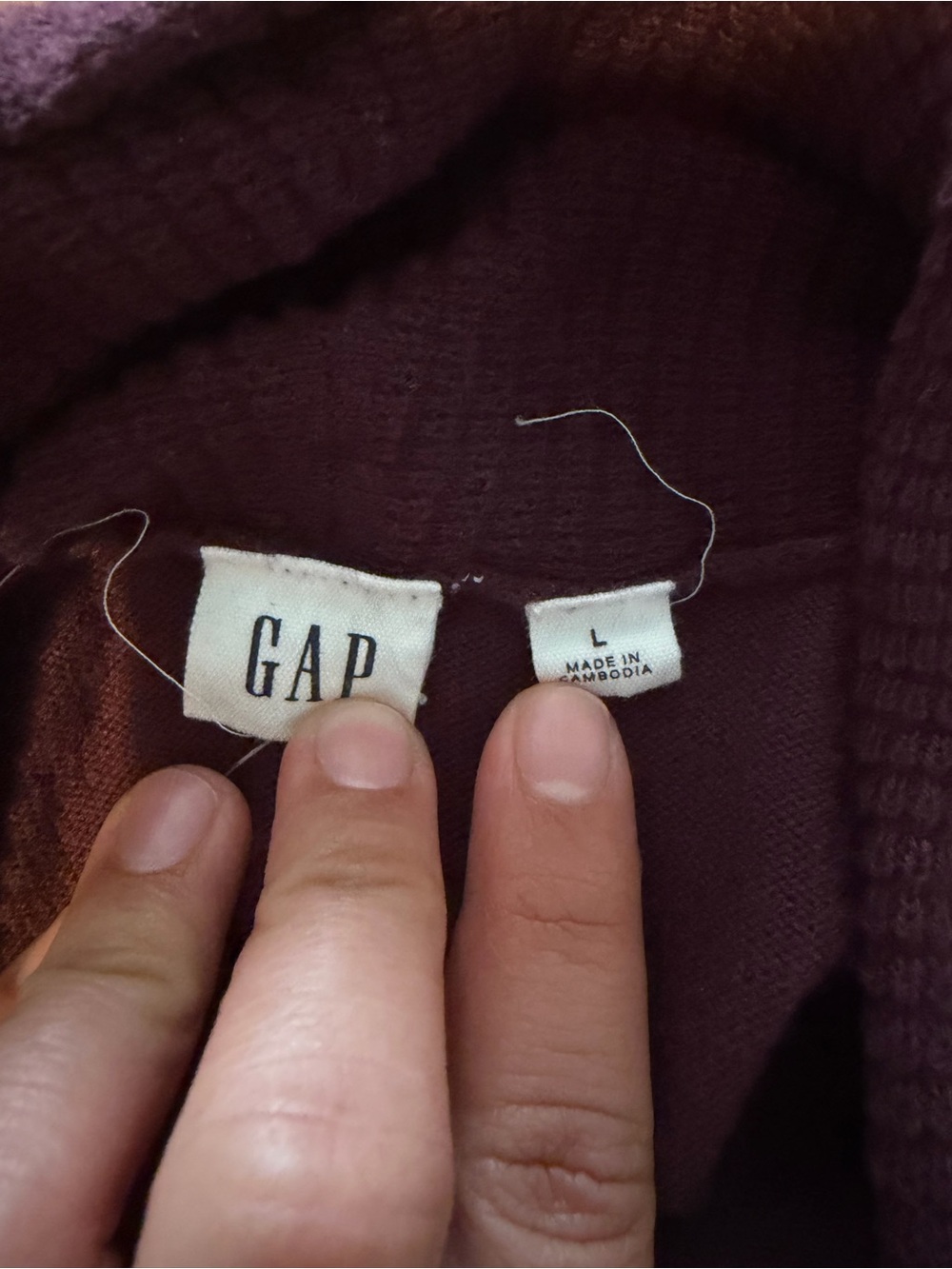 GAP Open-Front Wine Ribbed Cardigan - Picture 4 of 5